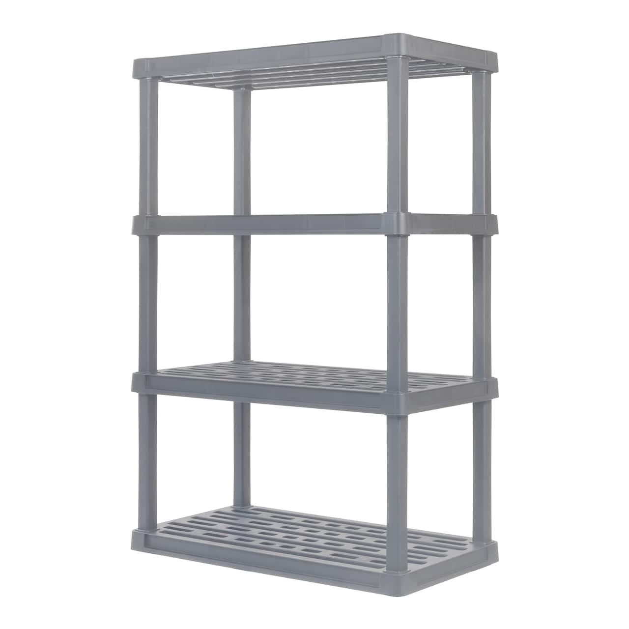 IRIS 4.6ft. Elephant Gray Plastic Rack Shelf with 4 Large Shelves